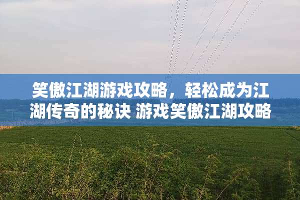笑傲江湖游戏攻略，轻松成为江湖传奇的秘诀 游戏笑傲江湖攻略
