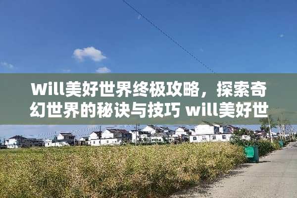 Will美好世界终极攻略，探索奇幻世界的秘诀与技巧 will美好世界攻略