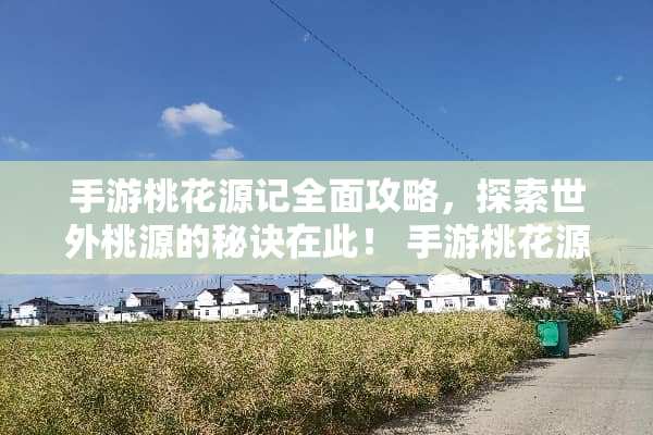 手游桃花源记全面攻略，探索世外桃源的秘诀在此！ 手游桃花源记攻略