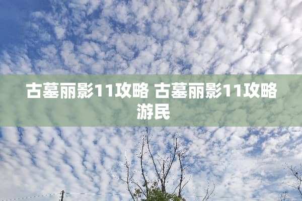 古墓丽影11攻略 古墓丽影11攻略 游民