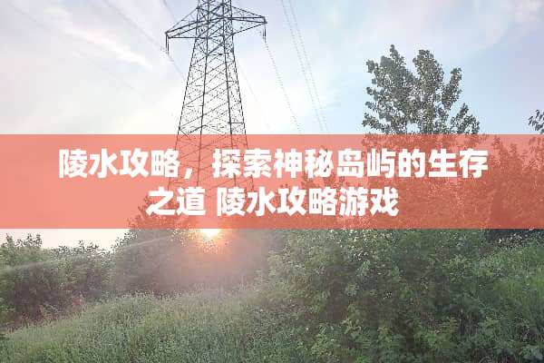 陵水攻略，探索神秘岛屿的生存之道 陵水攻略游戏