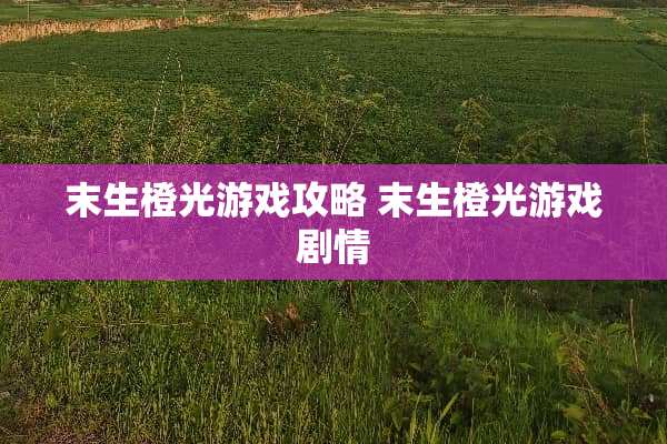 末生橙光游戏攻略 末生橙光游戏剧情