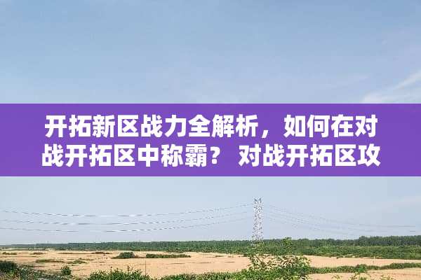 开拓新区战力全解析，如何在对战开拓区中称霸？ 对战开拓区攻略