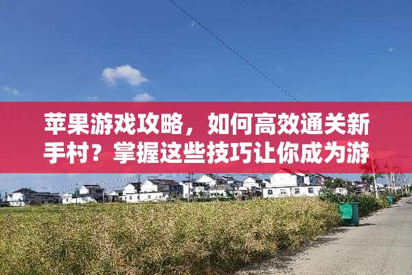 苹果游戏攻略，如何高效通关新手村？掌握这些技巧让你成为游戏达人！ 苹果游戏攻略