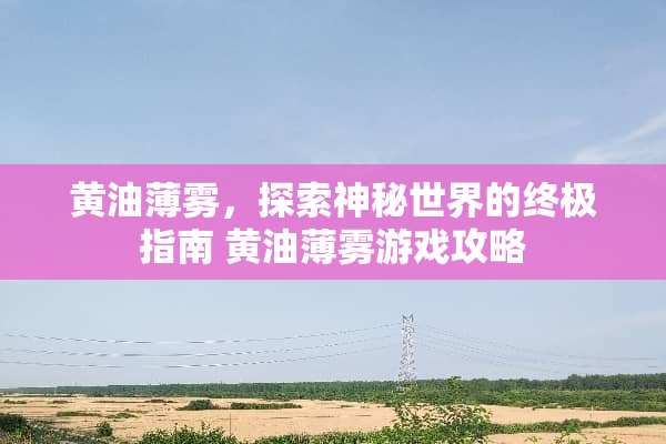 黄油薄雾，探索神秘世界的终极指南 黄油薄雾游戏攻略