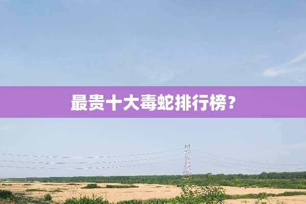 最贵十大毒蛇排行榜？