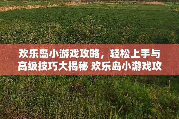 欢乐岛小游戏攻略，轻松上手与高级技巧大揭秘 欢乐岛小游戏攻略