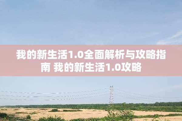 我的新生活1.0全面解析与攻略指南 我的新生活1.0攻略