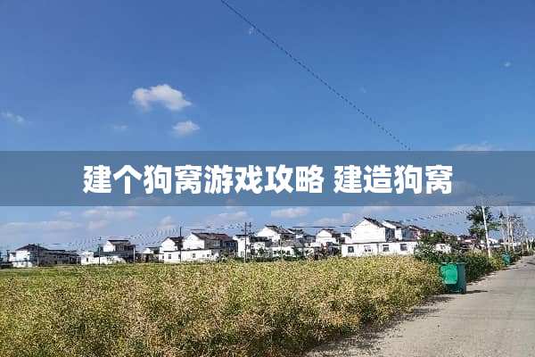 建个狗窝游戏攻略 建造狗窝