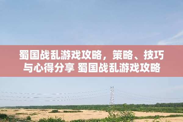 蜀国战乱游戏攻略，策略、技巧与心得分享 蜀国战乱游戏攻略