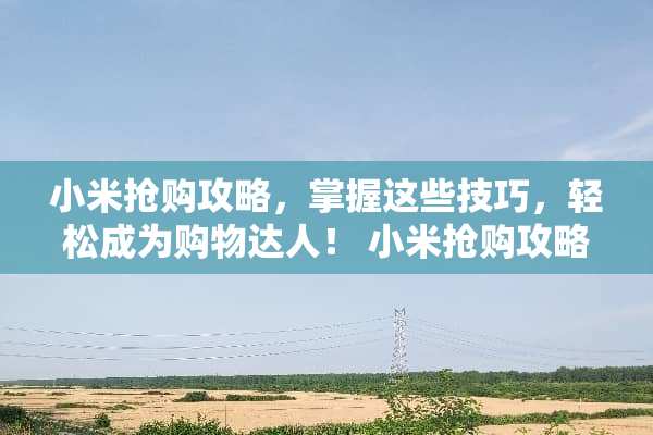 小米抢购攻略，掌握这些技巧，轻松成为购物达人！ 小米抢购攻略