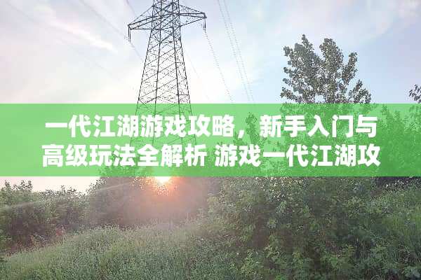 一代江湖游戏攻略，新手入门与高级玩法全解析 游戏一代江湖攻略