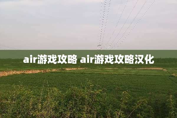air游戏攻略 air游戏攻略汉化