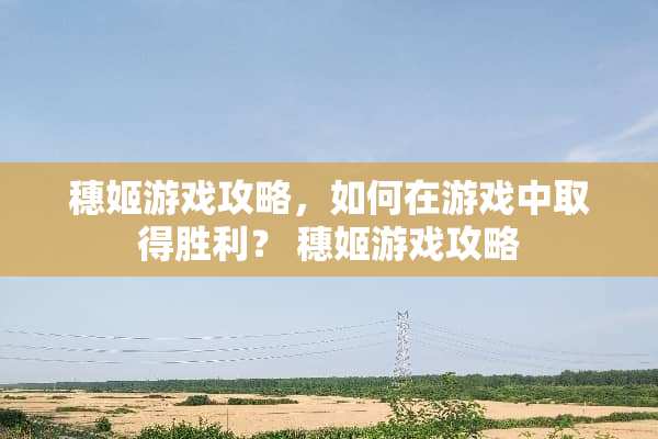 穗姬游戏攻略，如何在游戏中取得胜利？ 穗姬游戏攻略