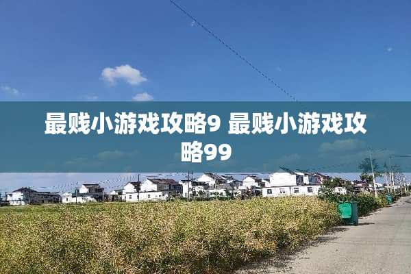 最贱小游戏攻略9 最贱小游戏攻略99