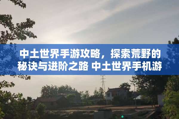 中土世界手游攻略，探索荒野的秘诀与进阶之路 中土世界手机游戏攻略