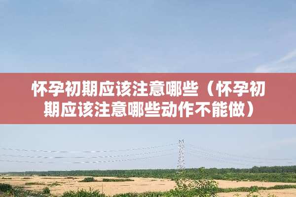 怀孕初期应该注意哪些（怀孕初期应该注意哪些动作不能做）