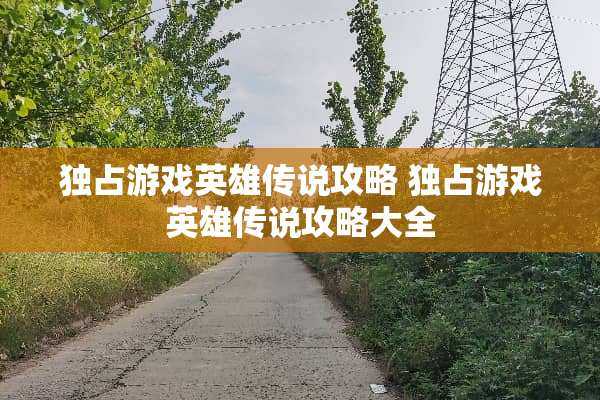 独占游戏英雄传说攻略 独占游戏英雄传说攻略大全