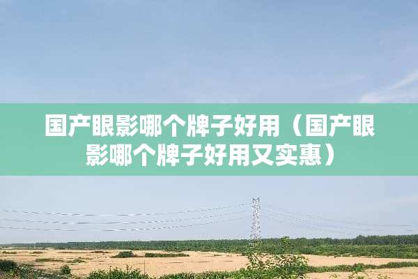国产眼影哪个牌子好用（国产眼影哪个牌子好用又实惠）