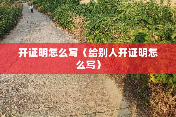 开证明怎么写（给别人开证明怎么写）