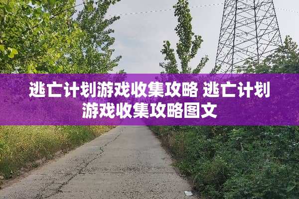 逃亡计划游戏收集攻略 逃亡计划游戏收集攻略图文