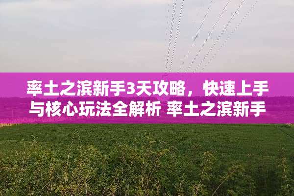 率土之滨新手3天攻略，快速上手与核心玩法全解析 率土之滨新手3天攻略