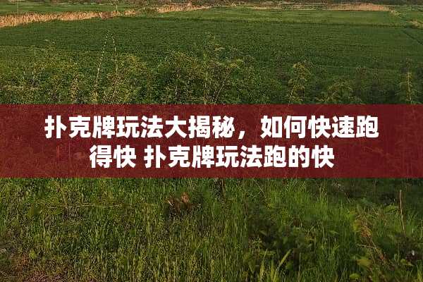 **牌玩法大揭秘，如何快速跑得快**牌玩法跑的快
