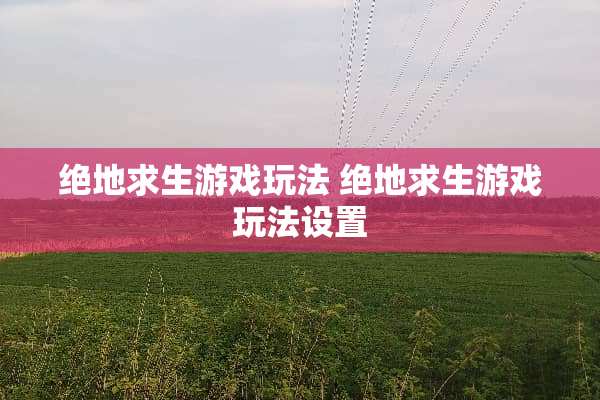 绝地求生游戏玩法 绝地求生游戏玩法设置