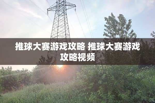 推球大赛游戏攻略 推球大赛游戏攻略视频