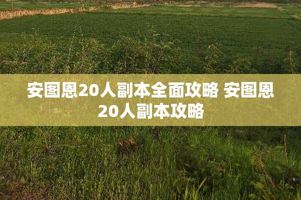 安图恩20人副本全面攻略 安图恩20人副本攻略