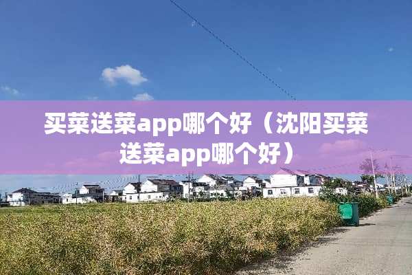 买菜送菜app哪个好（沈阳买菜送菜app哪个好）