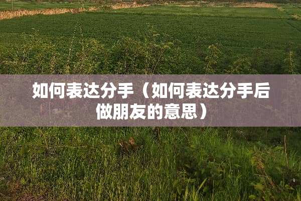 如何表达分手（如何表达分手后做朋友的意思）