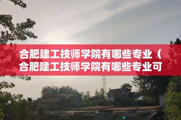 合肥建工**学院有哪些专业（合肥建工**学院有哪些专业可以报考）