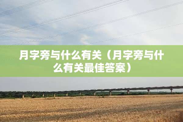 月字旁与什么有关（月字旁与什么有关最佳答案）