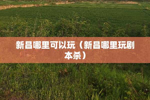 新昌哪里可以玩（新昌哪里玩剧本杀）