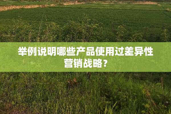 举例说明哪些产品使用过差异性营销战略？