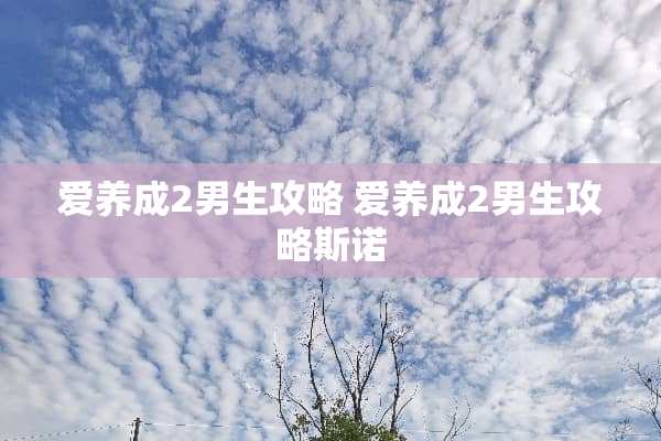 爱养成2男生攻略 爱养成2男生攻略**