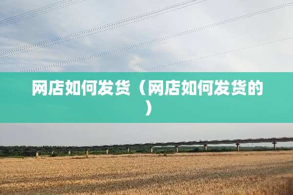 网店如何发货（网店如何发货的）