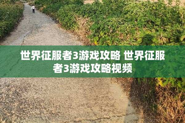 世界***3游戏攻略 世界***3游戏攻略视频