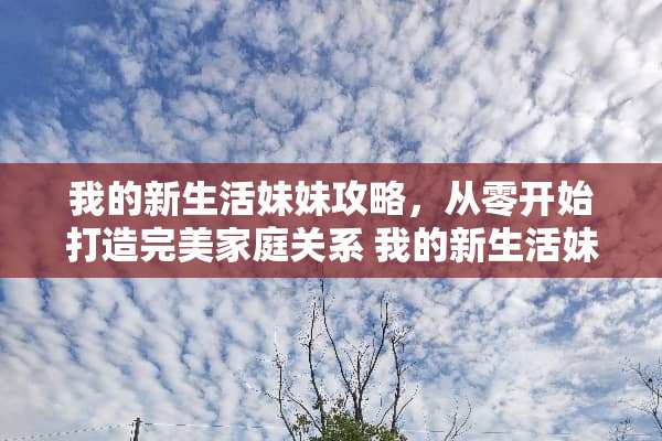 我的新生活妹妹攻略，从零开始打造完美家庭关系 我的新生活妹妹攻略