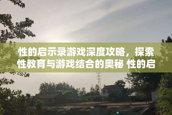 性的启示录游戏深度攻略，探索性教育与游戏结合的奥秘 性的启示录小游戏攻略