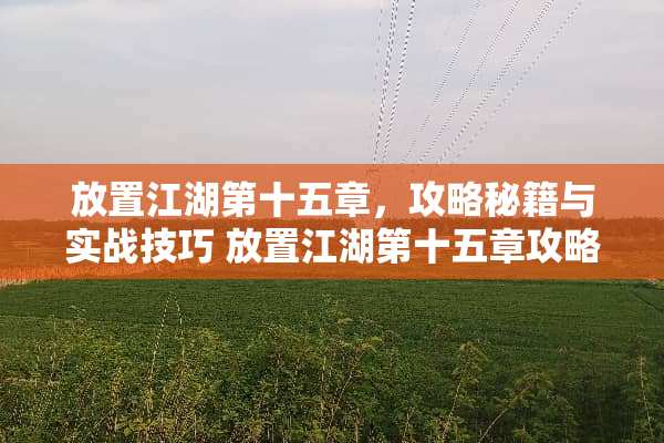 放置江湖第十五章，攻略秘籍与实战技巧 放置江湖第十五章攻略