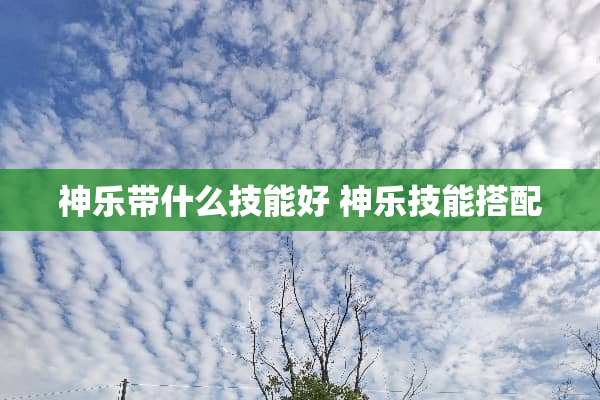 神乐带什么技能好 神乐技能搭配