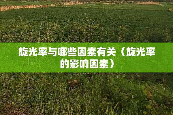 旋光率与哪些因素有关（旋光率的影响因素）