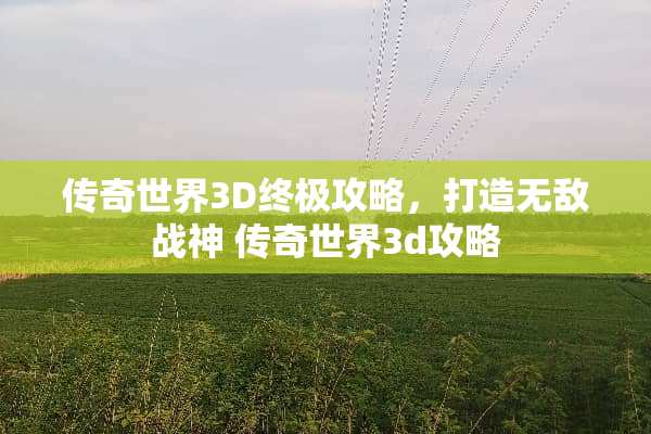 传奇世界3D终极攻略，打造无敌战神 传奇世界3d攻略
