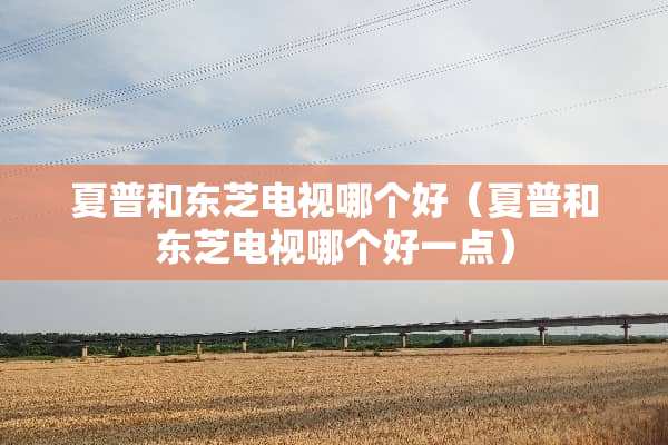 夏普和东芝电视哪个好（夏普和东芝电视哪个好一点）