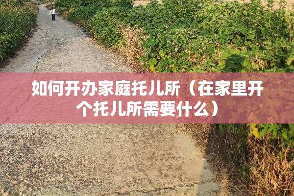 如何开办家庭托儿所（在家里开个托儿所需要什么）