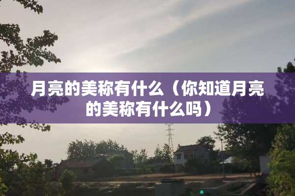 月亮的美称有什么（你知道月亮的美称有什么吗）