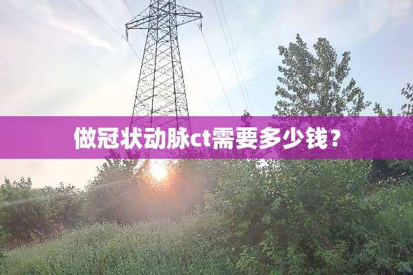做冠状动脉ct需要多少钱？