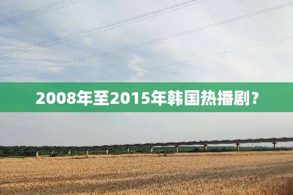 2008年至2015年韩国热播剧？